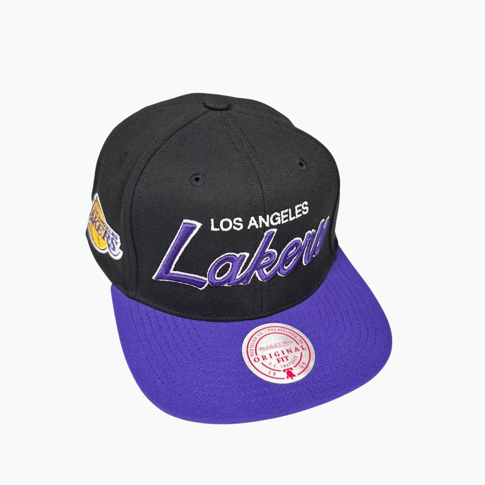 Mitchell & Ness NBA Team Script 2.0 Snapback Lakers Mens OSFA Black Purple
